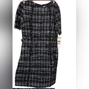 New W Tags. Nanette Lepore Black and White Tweed Dress. Fully Lined.